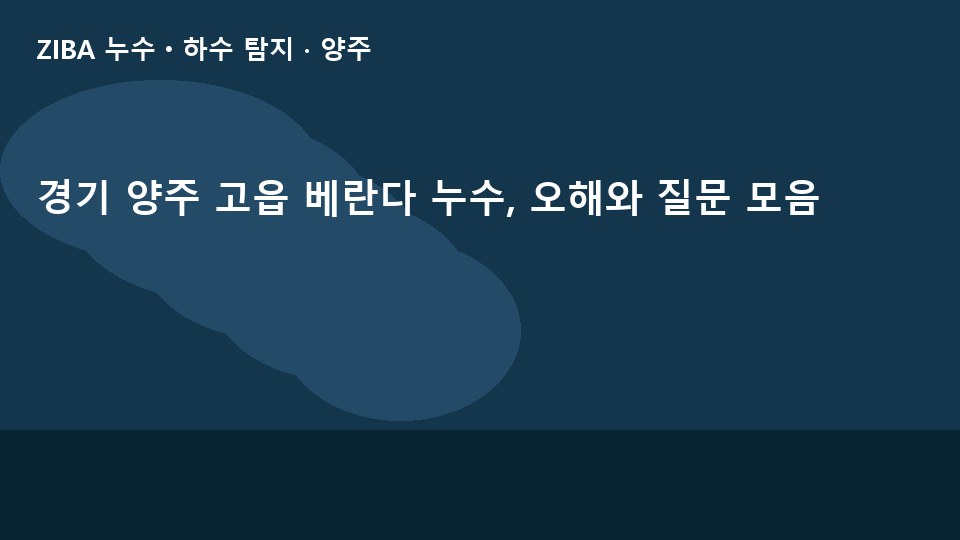 경기 양주 고읍 베란다 누수, 오해와 질문 모음