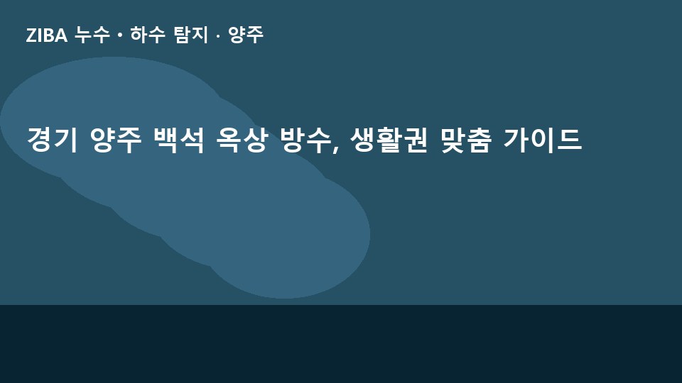 경기 양주 백석 옥상 방수, 생활권 맞춤 가이드