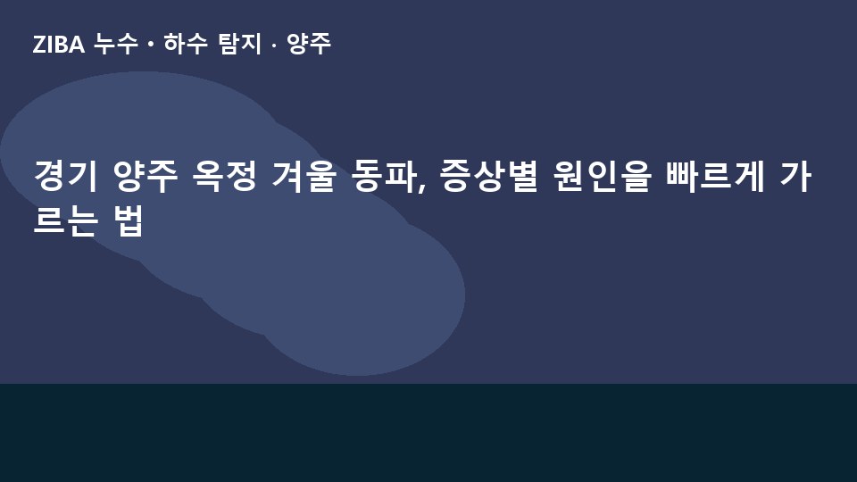 경기 양주 옥정 겨울 동파, 증상별 원인을 빠르게 가르는 법
