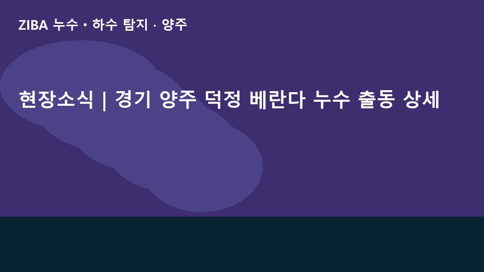현장소식 | 경기 양주 덕정 베란다 누수 출동 상세