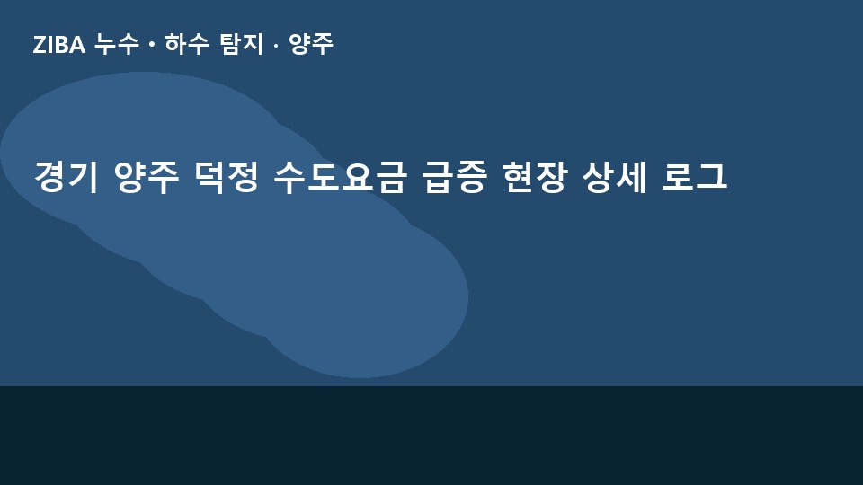 경기 양주 덕정 수도요금 급증 현장 상세 로그